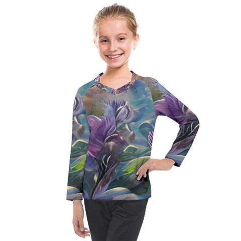 Abstract Blossoms  Kids  Long Mesh T-shirt by Internationalstore