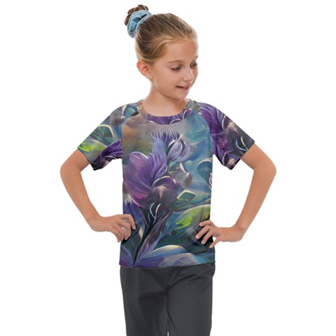 Abstract Blossoms  Kids  Mesh Piece T-shirt by Internationalstore