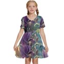 Abstract Blossoms  Kids  Short Sleeve Tiered Mini Dress View1