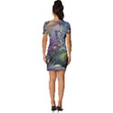 Abstract Blossoms  Fitted Knot Split End Bodycon Dress View4