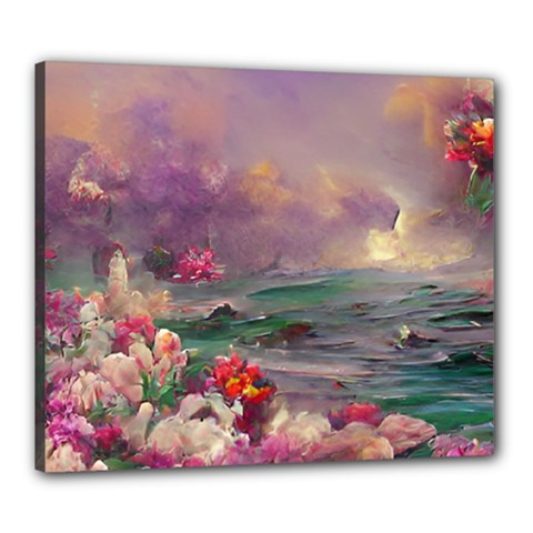 Abstract Flowers  Canvas 24  X 20  (stretched) by Internationalstore