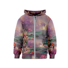 Abstract Flowers  Kids  Zipper Hoodie by Internationalstore