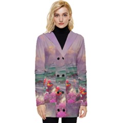 Abstract Flowers  Button Up Hooded Coat  by Internationalstore