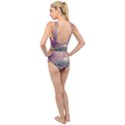 Abstract Flowers  Cross Front Low Back Swimsuit View2