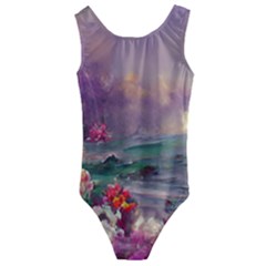 Abstract Flowers  Kids  Cut-out Back One Piece Swimsuit by Internationalstore