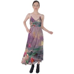 Abstract Flowers  Tie Back Maxi Dress by Internationalstore