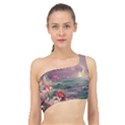 Abstract Flowers  Spliced Up Bikini Top  View1