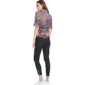 Abstract Flowers  Frill Neck Blouse View2