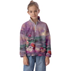 Abstract Flowers  Kids  Half Zip Hoodie by Internationalstore