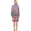 Abstract Flowers  Long Sleeve Velvet Robe View4