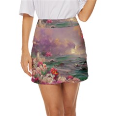 Abstract Flowers  Mini Front Wrap Skirt by Internationalstore