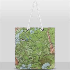 Map Earth World Russia Europe Full Print Rope Handle Tote (large) by Bangk1t