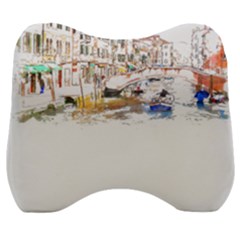 Venice T- Shirt Venice Voyage Art Digital Painting Watercolor Discovery T- Shirt (3) Velour Head Support Cushion by ZUXUMI