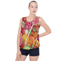 Aesthetic Candy Art Bubble Hem Chiffon Tank Top by Internationalstore