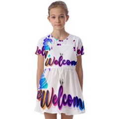 Arts Kids  Short Sleeve Pinafore Style Dress by Internationalstore