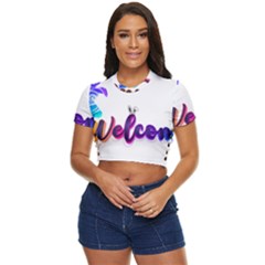 Arts Side Button Cropped T-shirt by Internationalstore