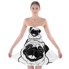 Black Pug Dog If I Cant Bring My Dog I T- Shirt Black Pug Dog If I Can t Bring My Dog I m Not Going Strapless Bra Top Dress by EnriqueJohnson