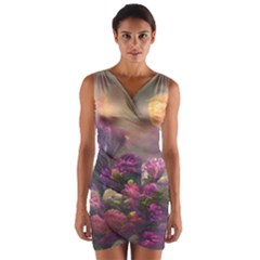 Floral Blossoms  Wrap Front Bodycon Dress by Internationalstore