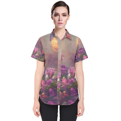 Floral Blossoms  Women s Short Sleeve Shirt by Internationalstore