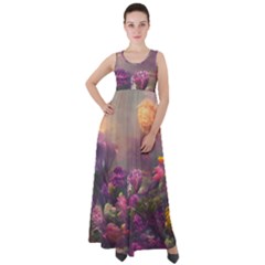 Floral Blossoms  Empire Waist Velour Maxi Dress by Internationalstore