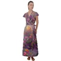 Floral Blossoms  Flutter Sleeve Maxi Dress View1