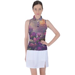 Floral Blossoms  Women s Sleeveless Polo T-shirt by Internationalstore