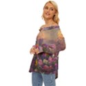 Floral Blossoms  Off Shoulder Chiffon Pocket Shirt View2