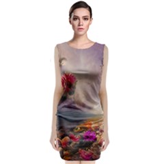 Floral Blossoms  Sleeveless Velvet Midi Dress by Internationalstore