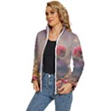 Floral Blossoms  Women s Puffer Bubble Jacket Coat View2