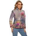 Floral Blossoms  Women s Puffer Bubble Jacket Coat View3