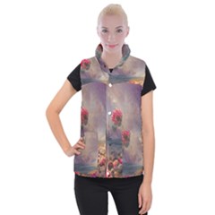 Floral Blossoms  Women s Button Up Vest by Internationalstore