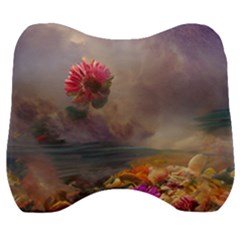 Floral Blossoms  Velour Head Support Cushion by Internationalstore