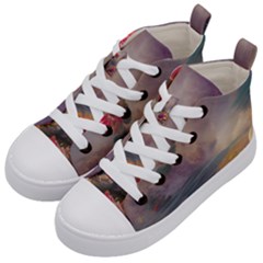 Floral Blossoms  Kids  Mid-top Canvas Sneakers by Internationalstore