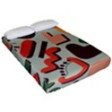 Shapes In Retro Colors On A Green Background Fitted Sheet (California King Size) View2