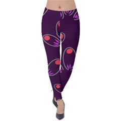 Petal Dot Seamless Pattern Velvet Leggings by Pakjumat