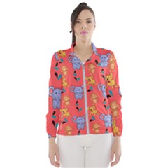 Elephant Monkey Dog Cartoon Women s Windbreaker by Pakjumat