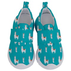 Lama Alpaca Animal Pattern Design Kids  Velcro No Lace Shoes by Pakjumat