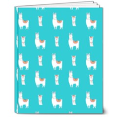 Lama Alpaca Animal Pattern Design 8  X 10  Hardcover Notebook by Pakjumat