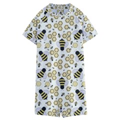 Bee Honeycomb Honeybee Insect Kids  Boyleg Half Suit Swimwear by Pakjumat