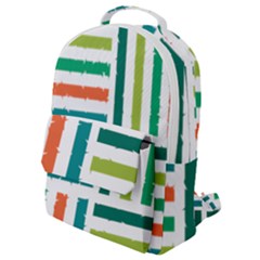 Striped Colorful Pattern Graphic Flap Pocket Backpack (small) by Pakjumat