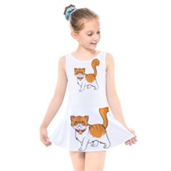 Persian Cat T-shirtwhite Look Calm Persian Cat 19 T-shirt (1) Kids  Skater Dress Swimsuit by EnriqueJohnson