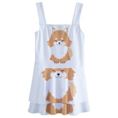 Pomeranian T-shirtwhite Look Calm Pomeranian 13 T-shirt Kids  Layered Skirt Swimsuit by EnriqueJohnson