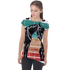 Funny Cowgirl T- Shirt Funny Cowgirl T- Shirt Cap Sleeve High Low Top by ZUXUMI