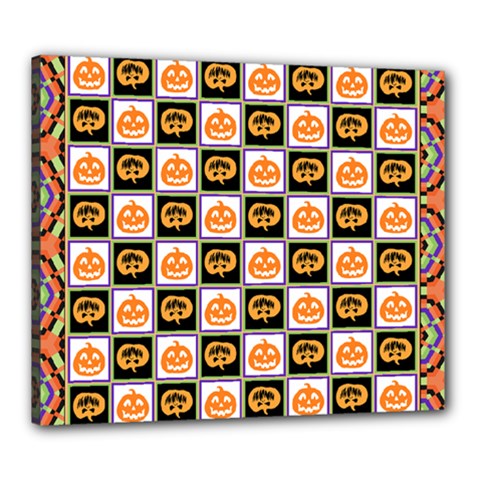 Lantern Chess Halloween Canvas 24  X 20  (stretched) by Pakjumat