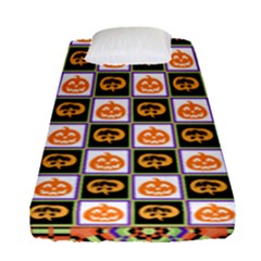 Lantern Chess Halloween Fitted Sheet (single Size) by Pakjumat