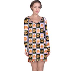 Lantern Chess Halloween Long Sleeve Nightdress by Pakjumat