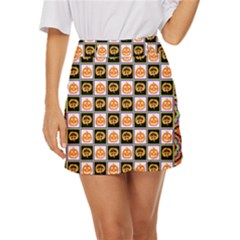 Lantern Chess Halloween Mini Front Wrap Skirt by Pakjumat