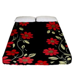 Pattern Flowers Design Nature Fitted Sheet (queen Size) by Pakjumat