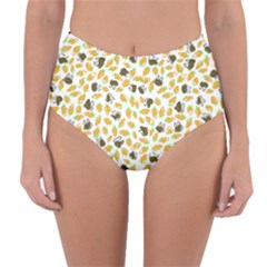 Art T- Shirt Brown Bunnies And Orange Carrots On Goldenrod Easter Pattern T- Shirt Reversible High-waist Bikini Bottoms by EnriqueJohnson