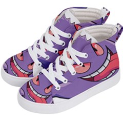 Purple Funny Monster Kids  Hi-top Skate Sneakers by Sarkoni